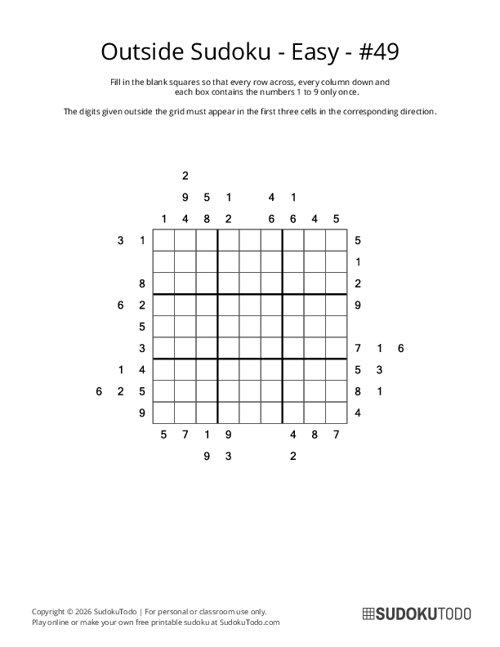 Outside Sudoku - Easy - 49