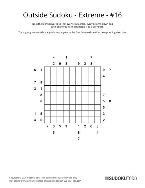 Outside Sudoku - Extreme - 16