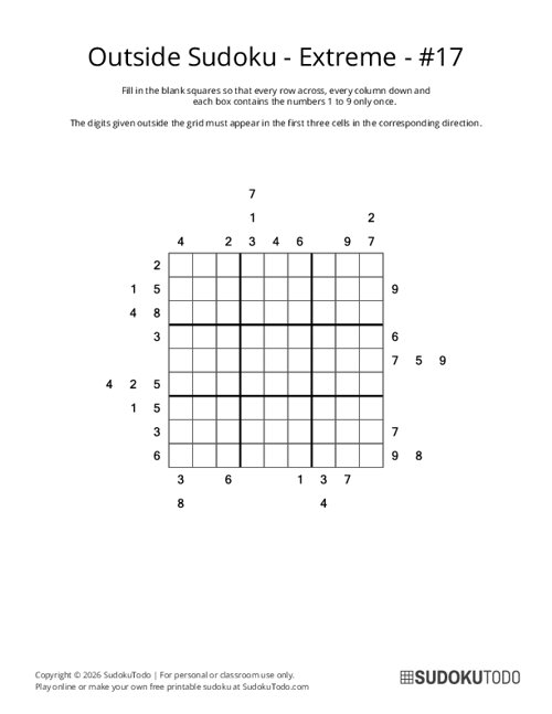 Outside Sudoku - Extreme - 17