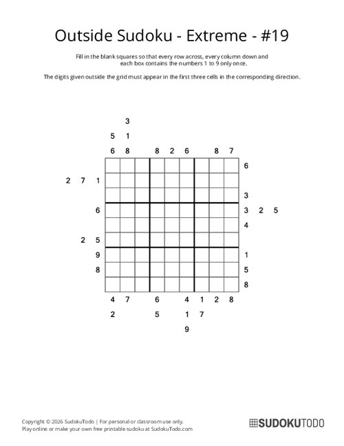 Outside Sudoku - Extreme - 19