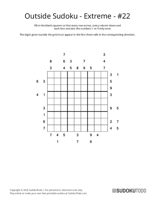 Outside Sudoku - Extreme - 22