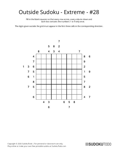 Outside Sudoku - Extreme - 28