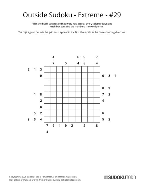 Outside Sudoku - Extreme - 29
