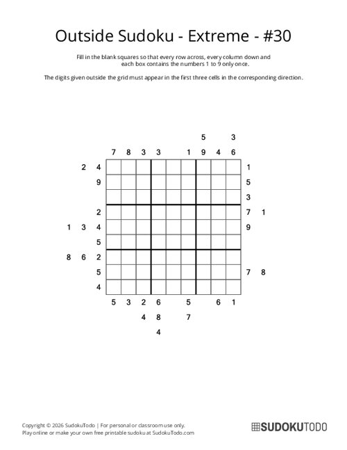 Outside Sudoku - Extreme - 30