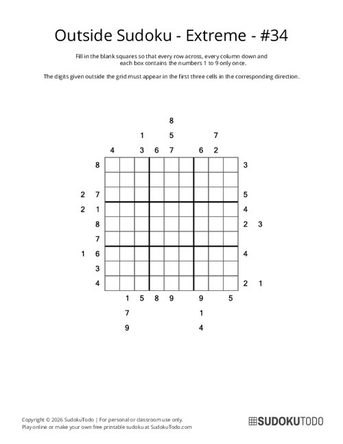 Outside Sudoku - Extreme - 34
