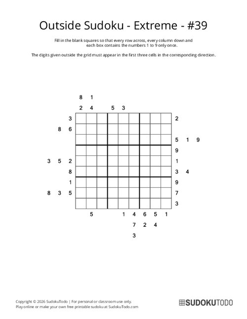 Outside Sudoku - Extreme - 39