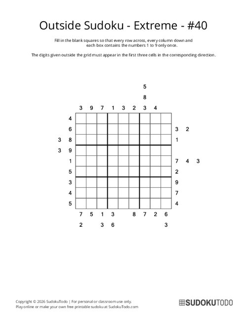 Outside Sudoku - Extreme - 40