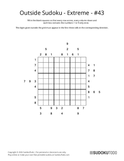 Outside Sudoku - Extreme - 43