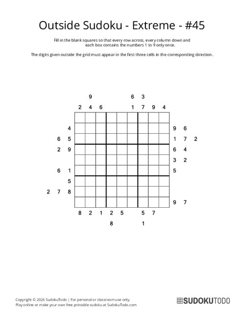 Outside Sudoku - Extreme - 45