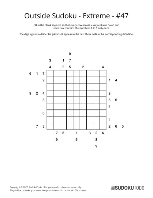Outside Sudoku - Extreme - 47