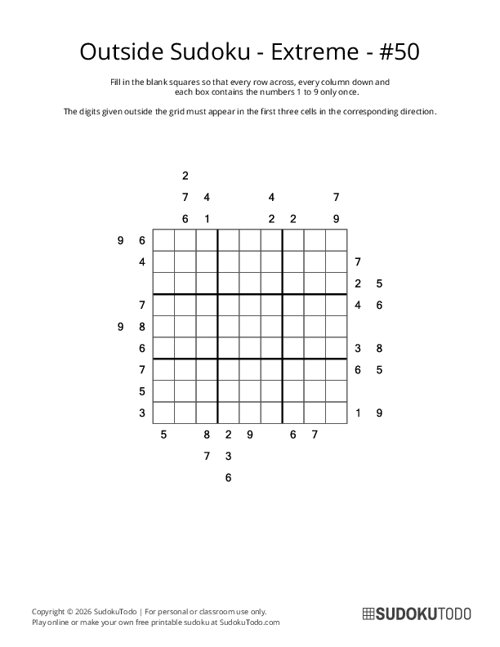 Outside Sudoku - Extreme - 50
