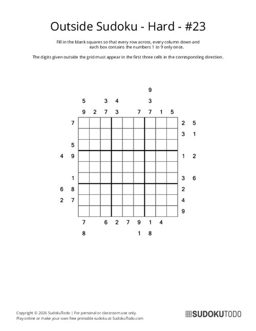 Outside Sudoku - Hard - 23