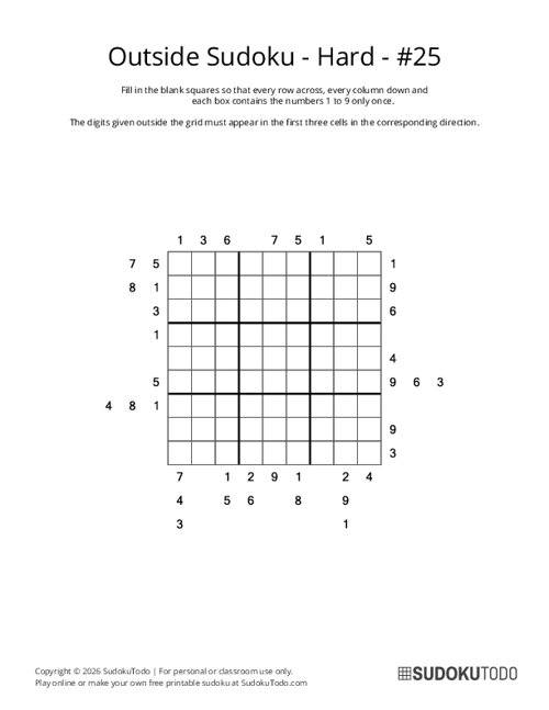 Outside Sudoku - Hard - 25