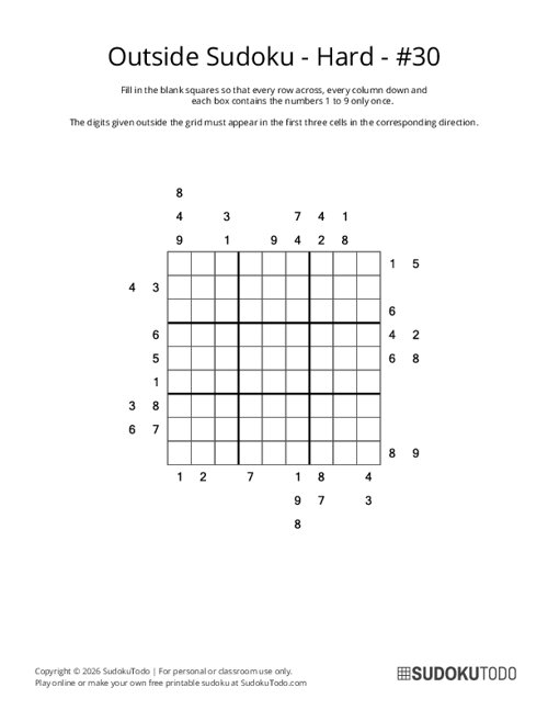Outside Sudoku - Hard - 30