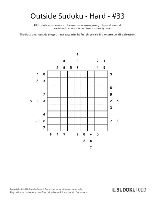 Outside Sudoku - Hard - 33