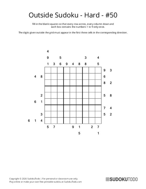 Outside Sudoku - Hard - 50