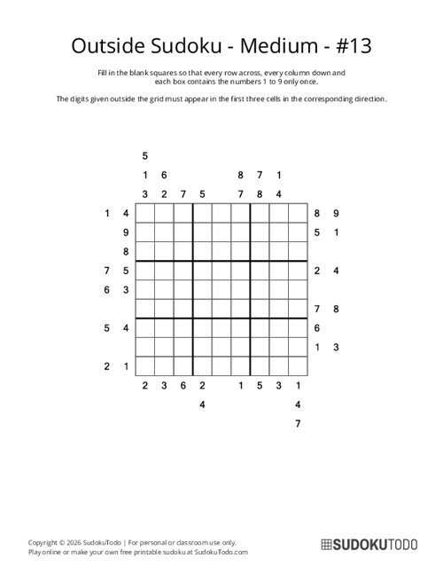Outside Sudoku - Medium - 13