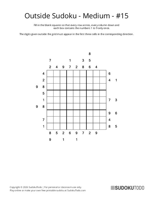 Outside Sudoku - Medium - 15