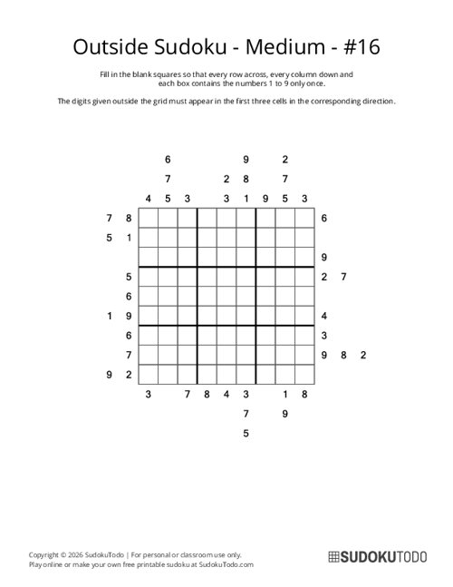 Outside Sudoku - Medium - 16
