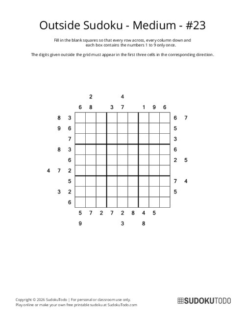 Outside Sudoku - Medium - 23