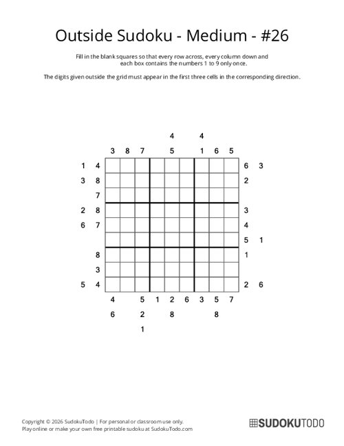 Outside Sudoku - Medium - 26