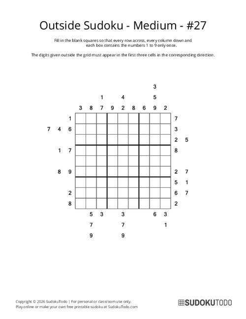 Outside Sudoku - Medium - 27