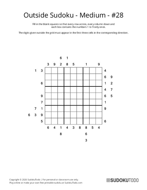 Outside Sudoku - Medium - 28