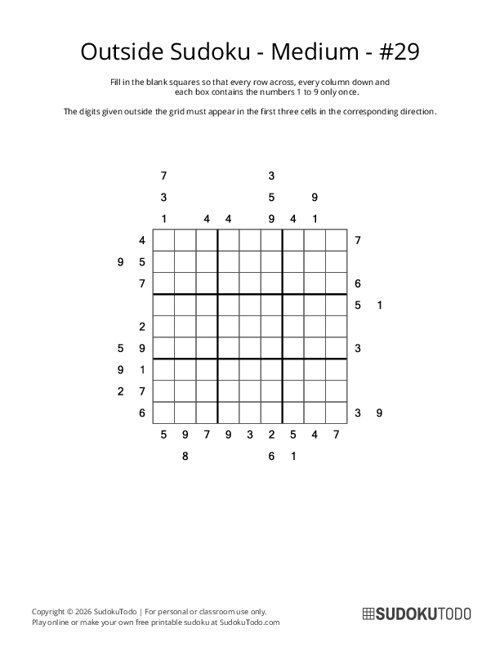 Outside Sudoku - Medium - 29