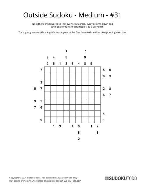 Outside Sudoku - Medium - 31