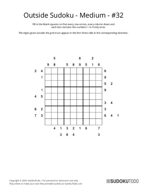 Outside Sudoku - Medium - 32