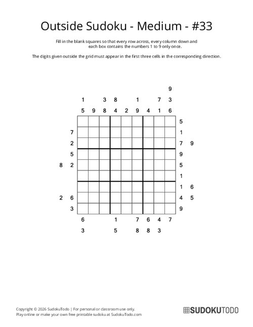 Outside Sudoku - Medium - 33