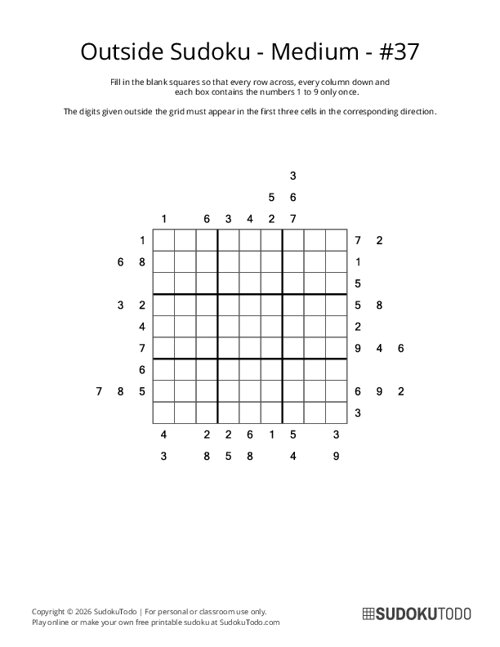 Outside Sudoku - Medium - 37