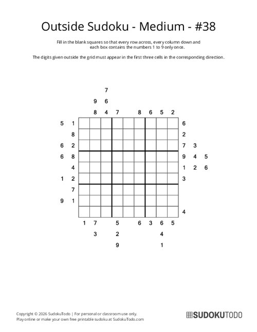 Outside Sudoku - Medium - 38