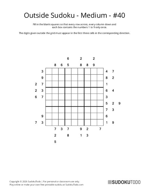 Outside Sudoku - Medium - 40