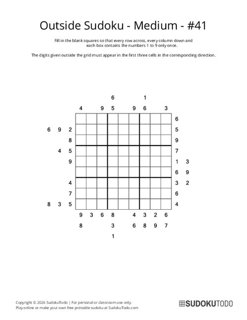 Outside Sudoku - Medium - 41