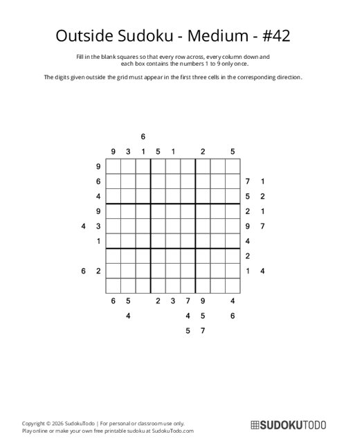 Outside Sudoku - Medium - 42
