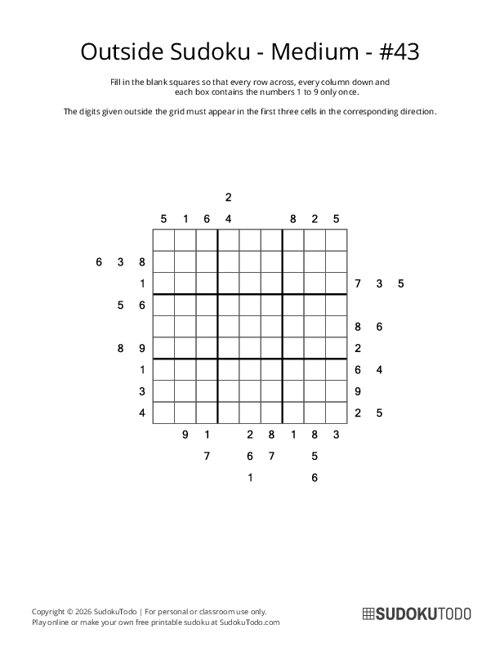 Outside Sudoku - Medium - 43