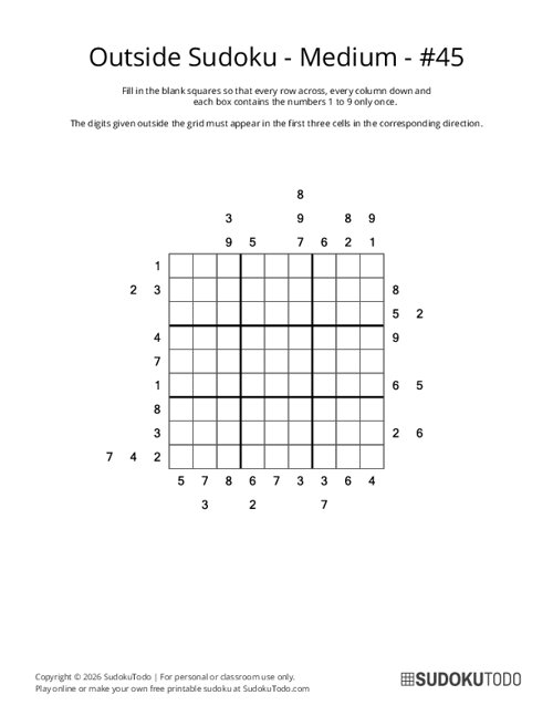 Outside Sudoku - Medium - 45