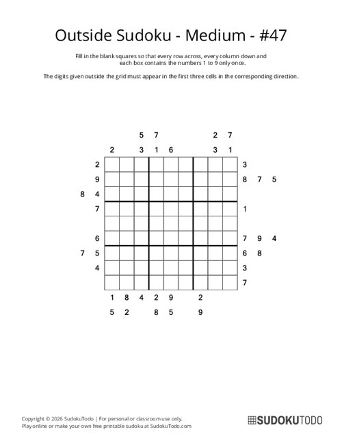 Outside Sudoku - Medium - 47