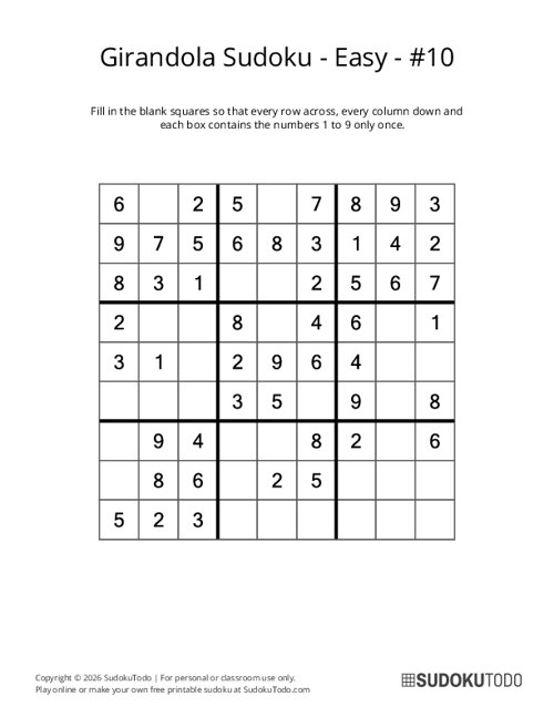 Girandola Sudoku - Easy - 10