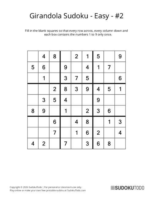 Girandola Sudoku - Easy - 2