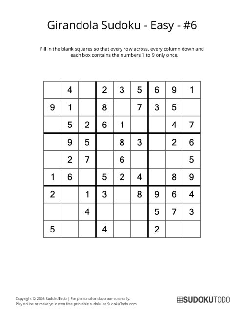 Girandola Sudoku - Easy - 6