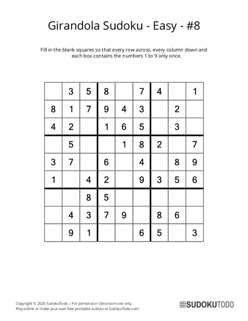 Girandola Sudoku - Easy - 8