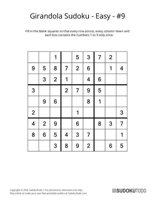 Girandola Sudoku - Easy - 9