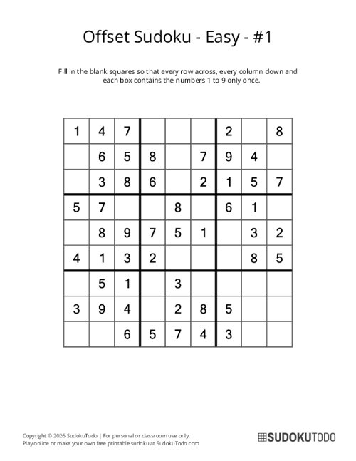 Offset Sudoku - Easy - 1
