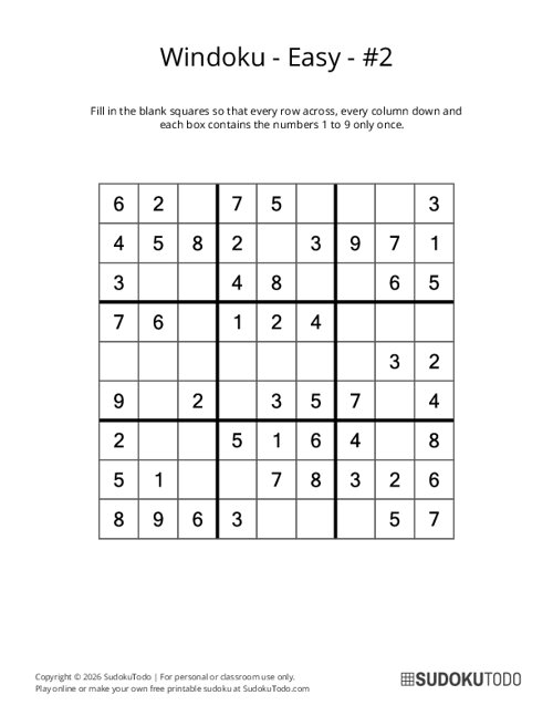 Windoku - Easy - 2