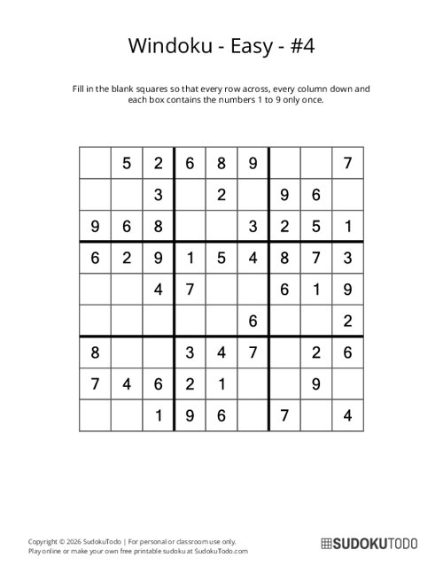 Windoku - Easy - 4