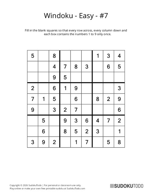 Windoku - Easy - 7