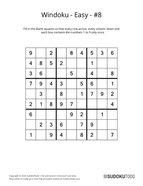 Windoku - Easy - 8