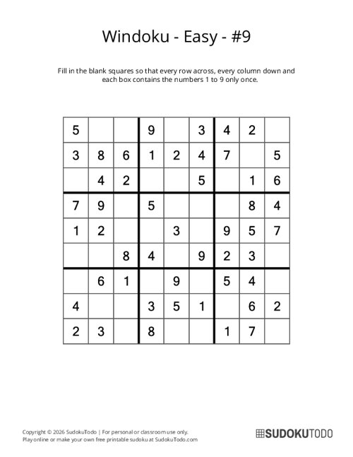 Windoku - Easy - 9